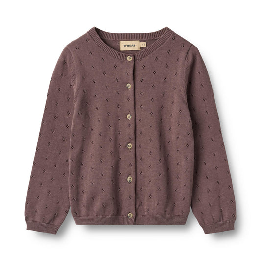 Wheat - knit cardigan Maia - plum