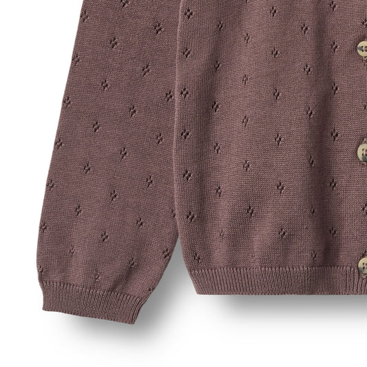 Wheat - knit cardigan Maia - plum