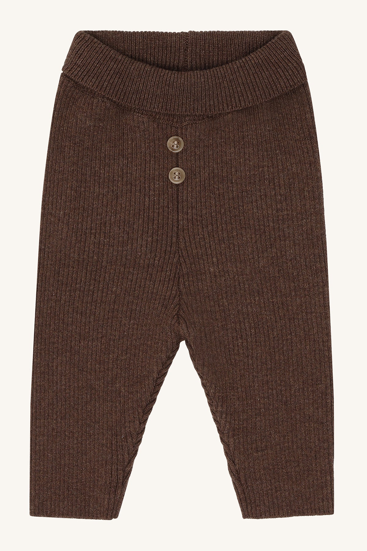 Hust & Claire - knitted rib pants Ger - toffee melange