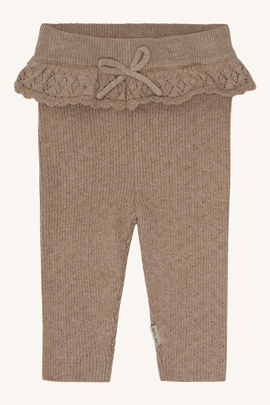Hust & Claire - knit pants ruches - biscuit