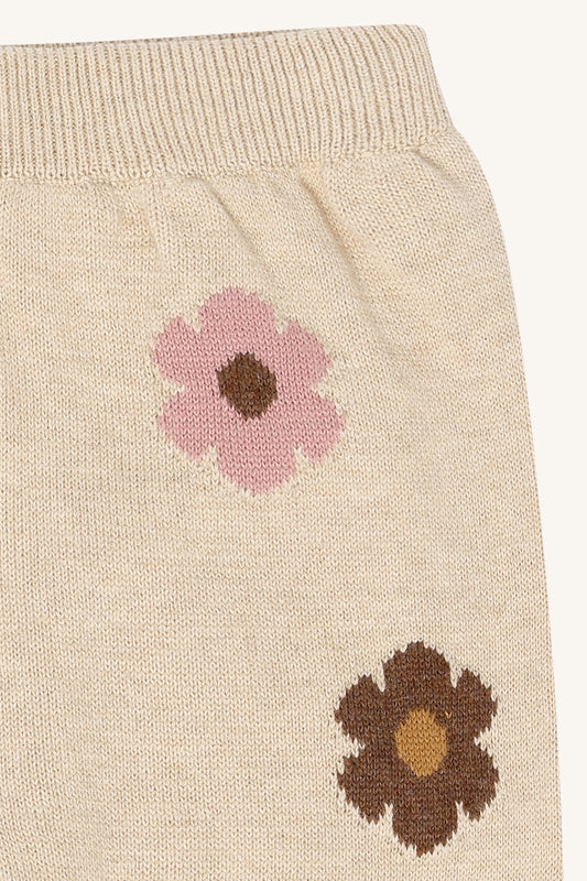 Hust & Claire - pants Lisa - beige melange flower
