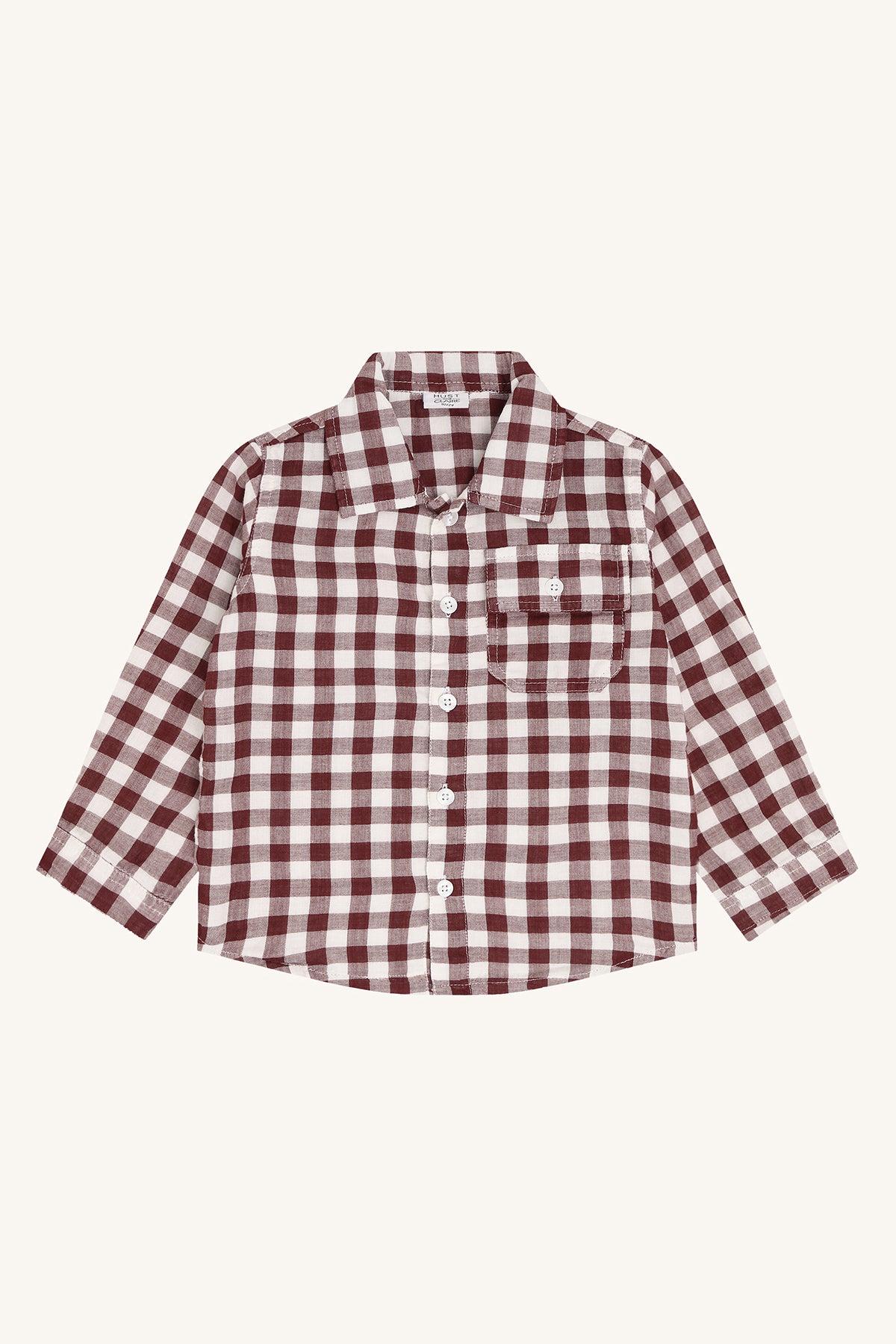 Hust & Claire - gingham square blouse Ravn - red chocolate
