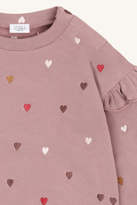 Hust & Claire - sweater heartbeat Sicillia - heather