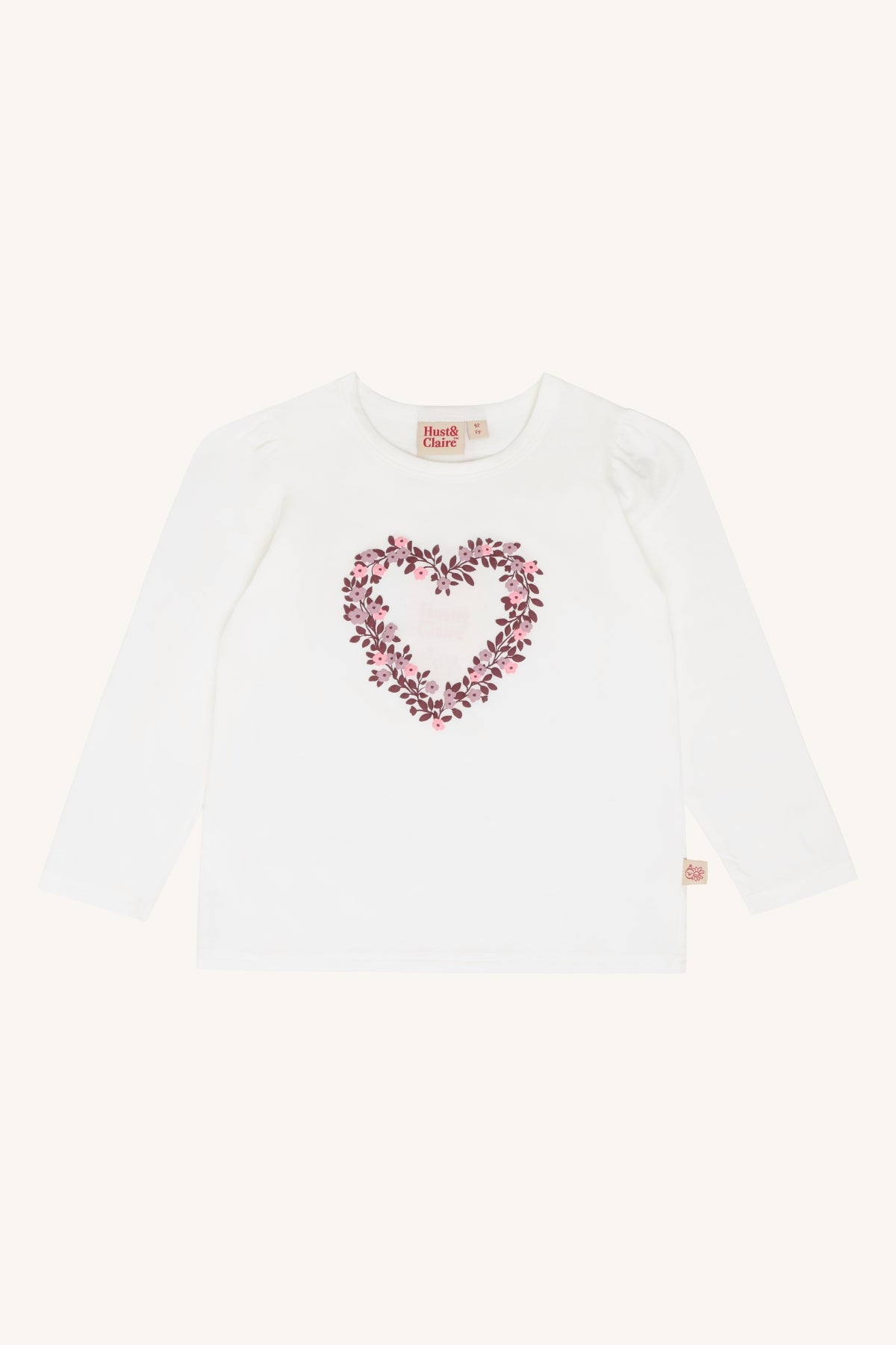 Hust & Claire - longsleeve Alma heart - ivory