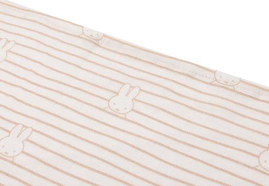 Hydrofiele doek S Miffy stripe - biscuit - 3 stuks
