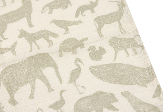 Hydrofiele monddoekjes Animal - olive green - 3 stuks)