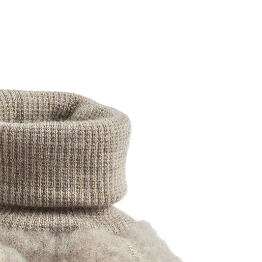 Wheat - merino wool fleece booties Lei - khaki melange