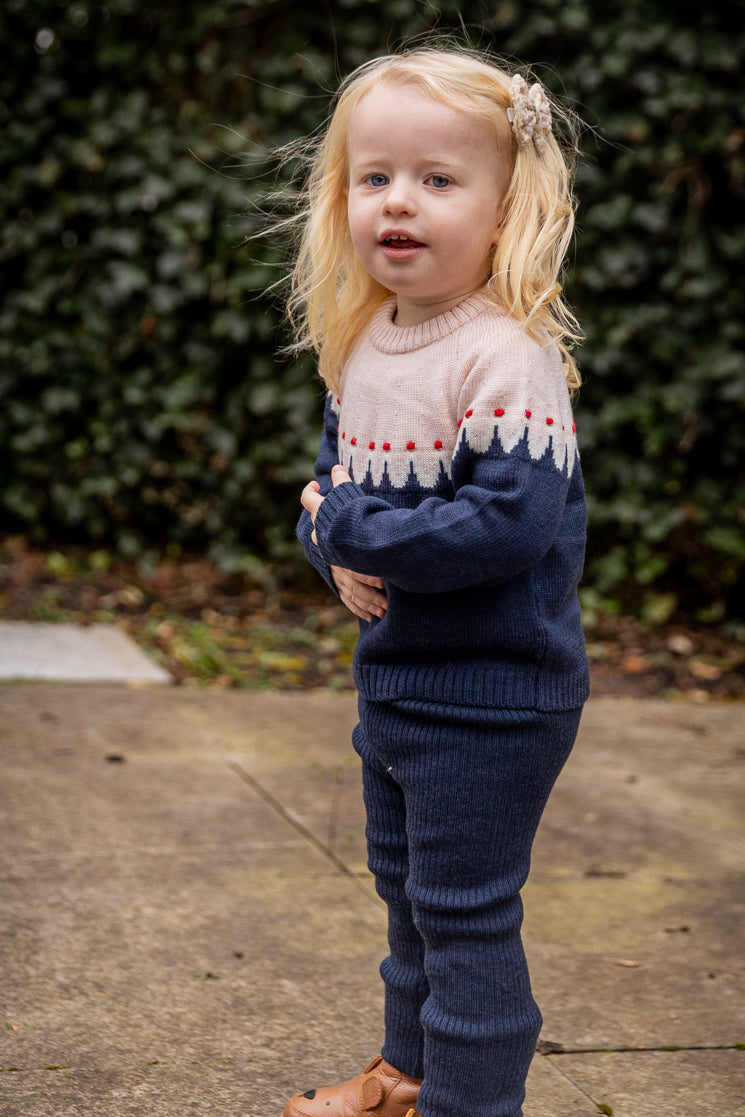 Copenhagen Colors - merino classic rib legging - navy