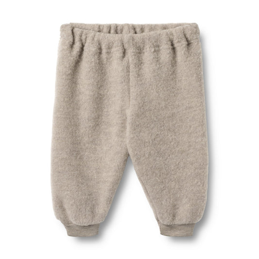 Wheat - merino wool fleece trousers Kinnie - khaki melange