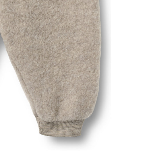 Wheat - merino wool fleece trousers Kinnie - khaki melange