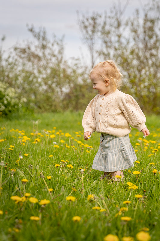 Tocoto Vintage - openwork knit cardigan -  beige