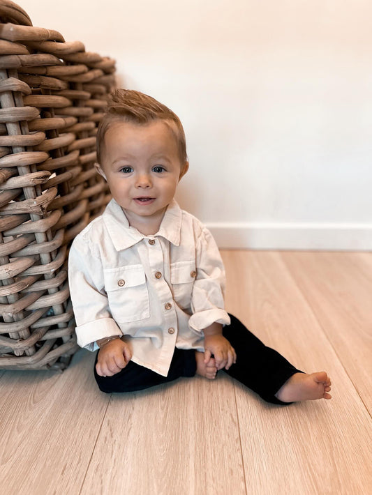 Tocoto Vintage - microcorduroy overhemd - beige