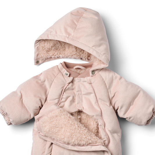 Wheat - puffer snowsuit baby Nallo - powder rose