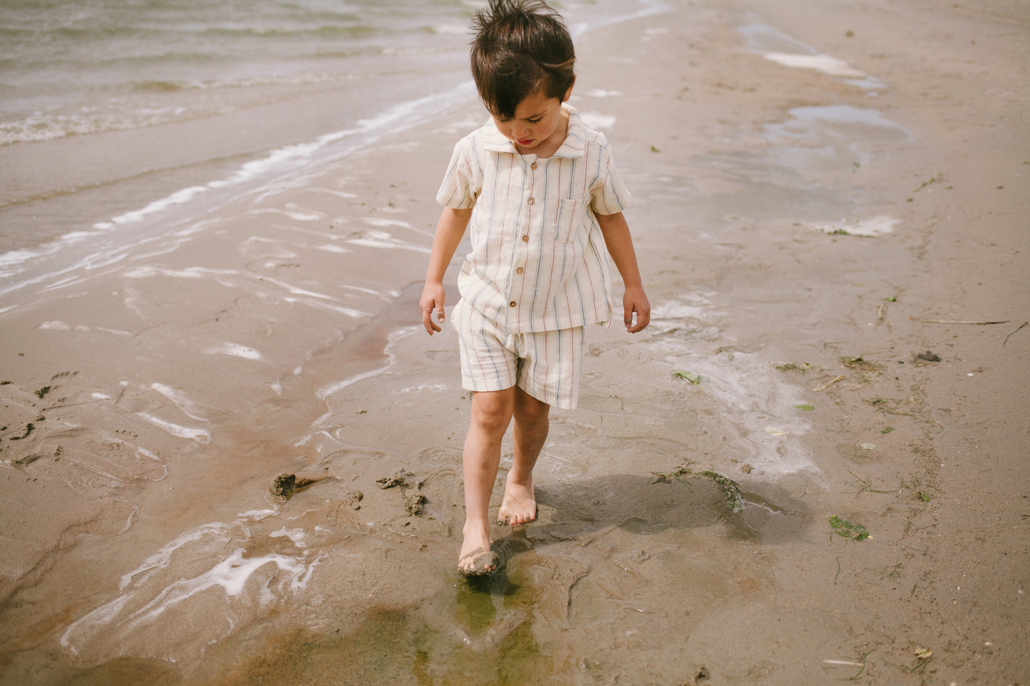 Shorts Zuri - woven linen stripe