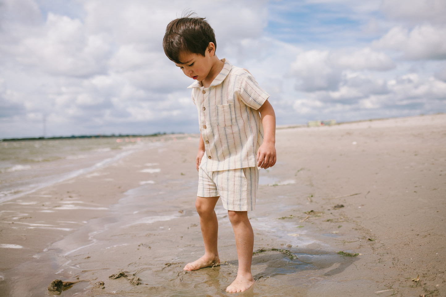 Shorts Zuri - woven linen stripe