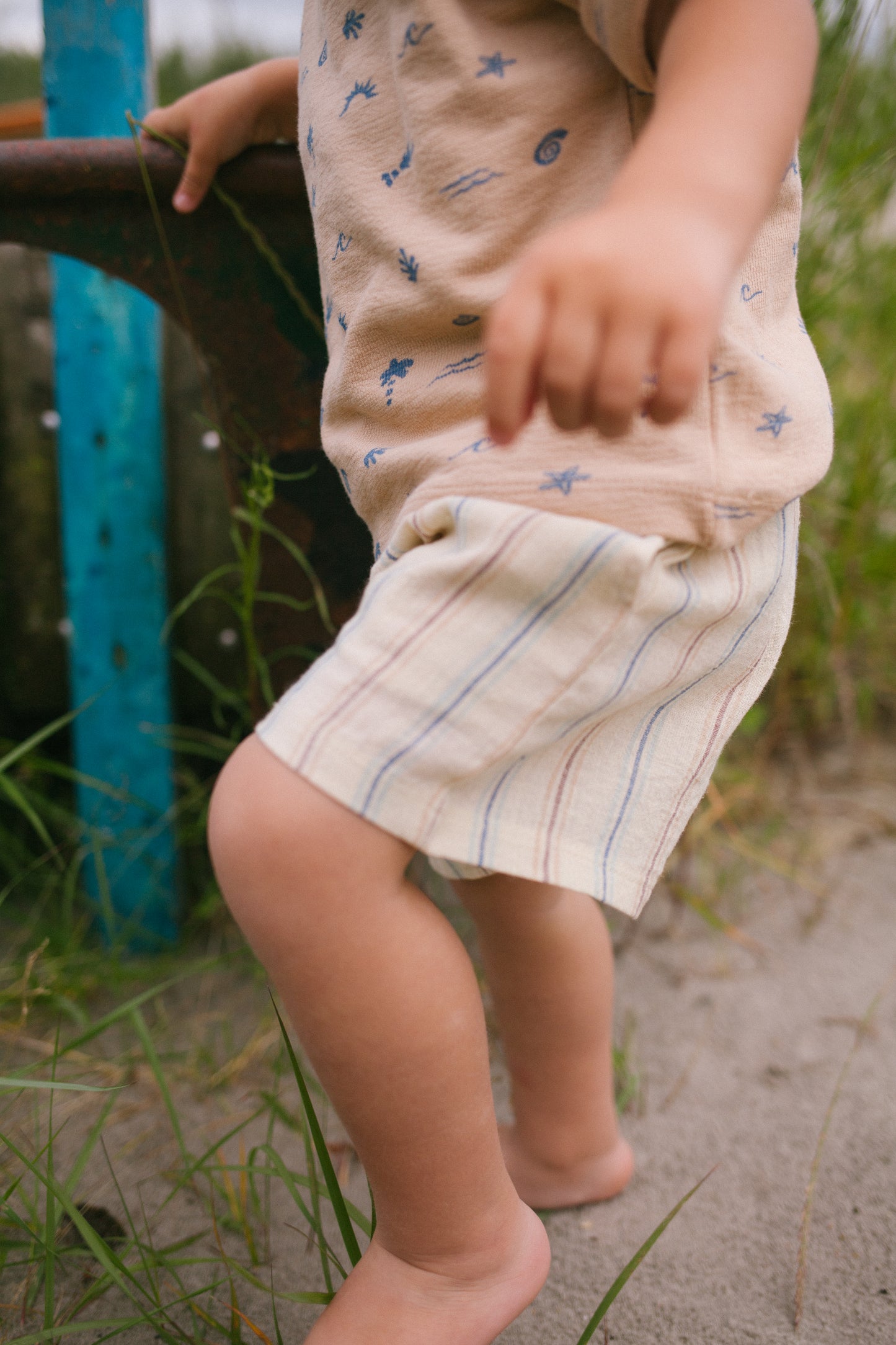 Shorts Zuri - woven linen stripe