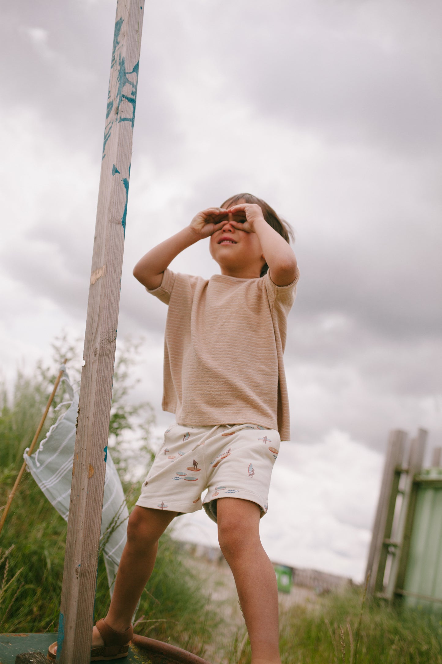 Riffle Amsterdam - terry T-shirt Jacky - beige stripe