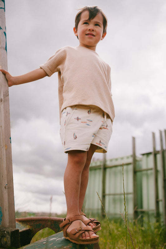 Riffle Amsterdam - terry T-shirt Jacky - beige stripe