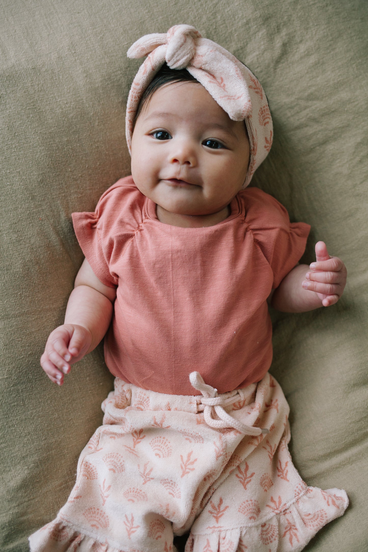 Terry hairband Britt seashells - peach pink
