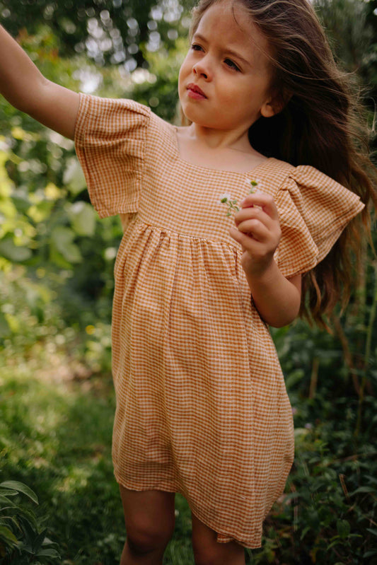 Riffle Amsterdam - dress Amber - camel brown square