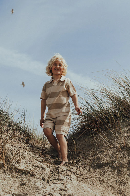 Baje Studio - knitted short Seth - taupe stripe