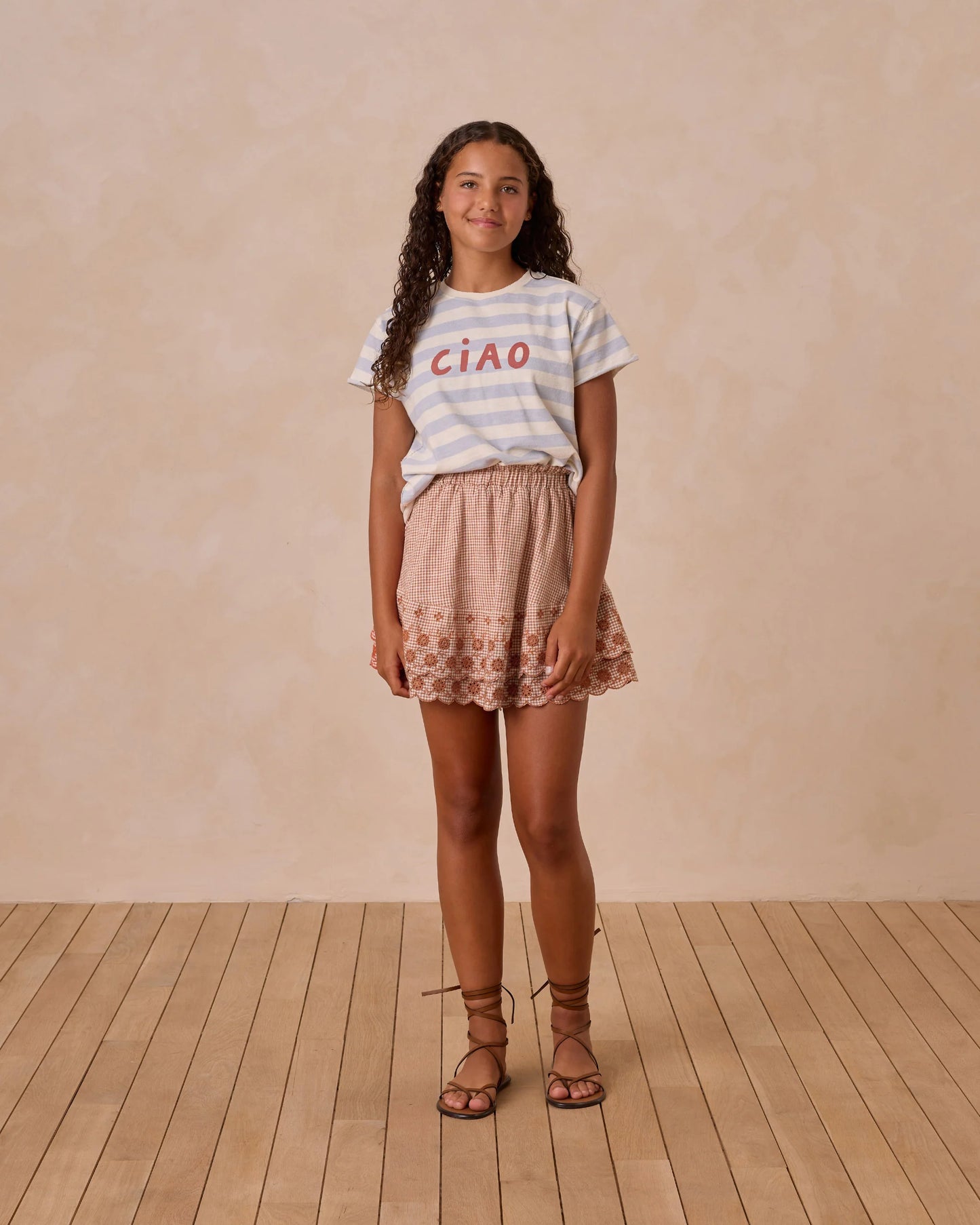 Rylee + Cru - tiered mini skirt - poppy gingham