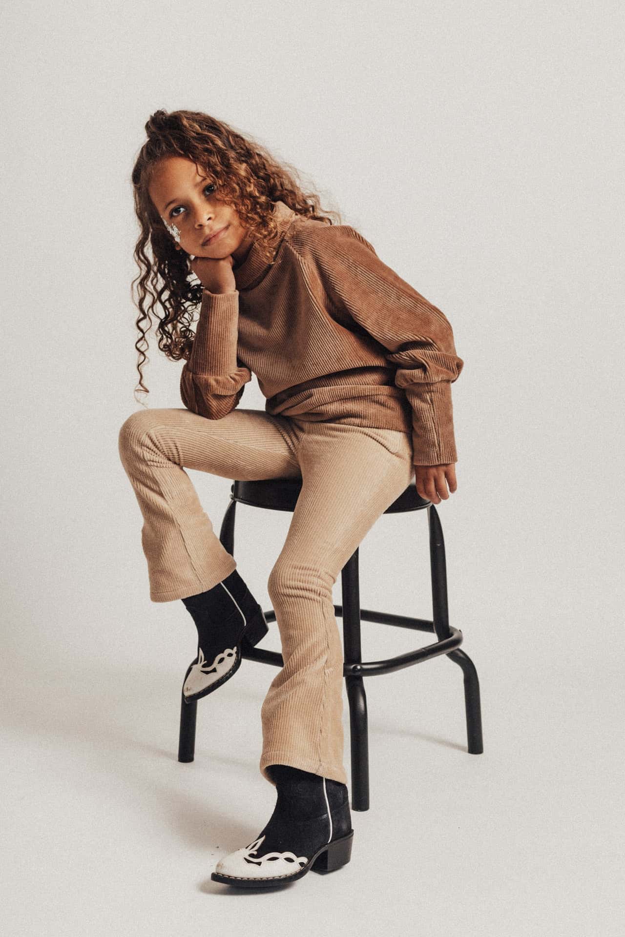 Corduroy top Witney - taupe