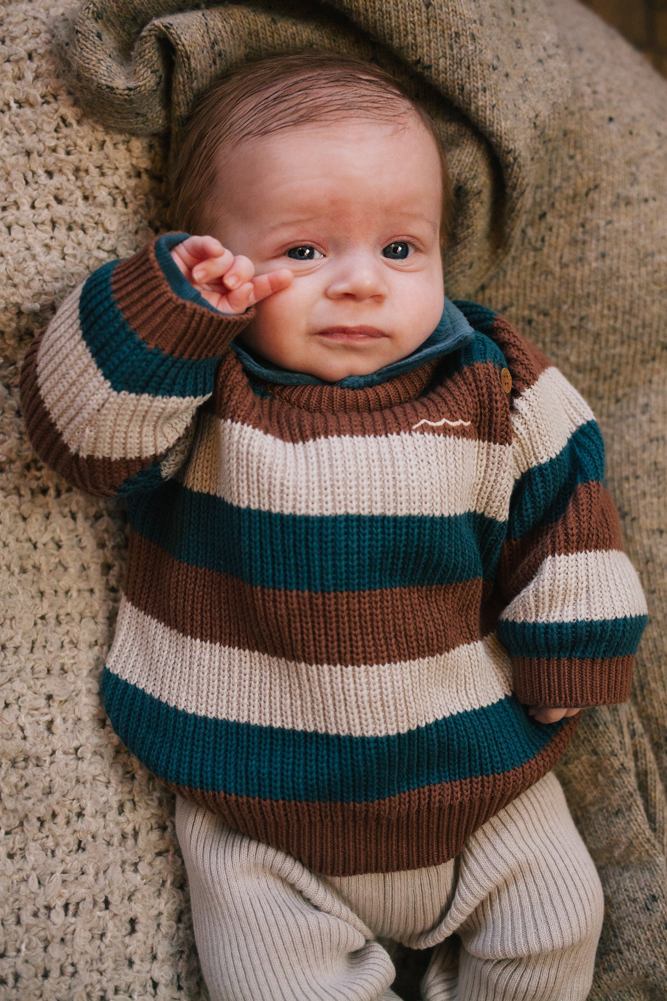 Riffle Amsterdam - knitted sweater Milo - stripe blue
