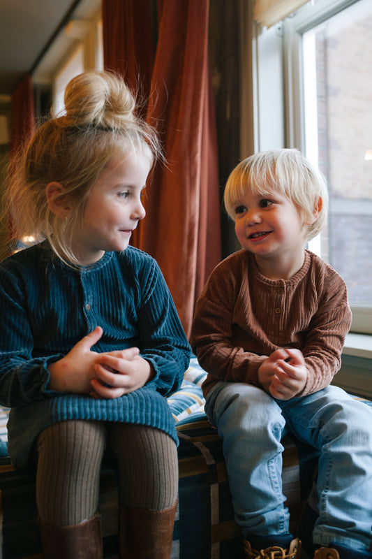 Riffle Amsterdam - corduroy T-shirt Moon - brown