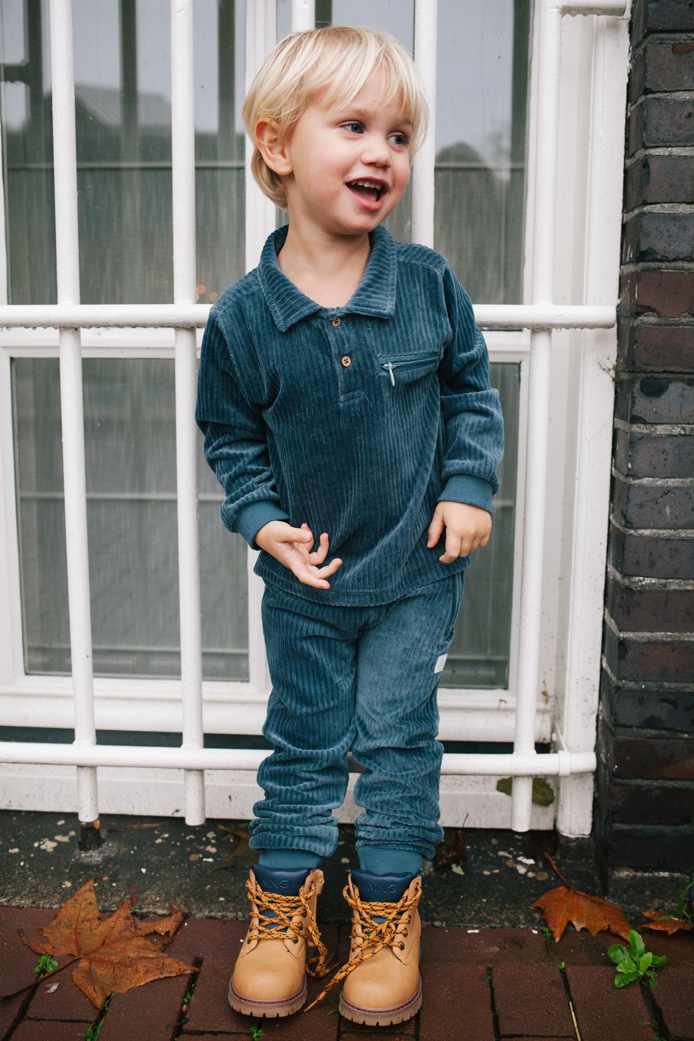 Corduroy polo Charley - blue