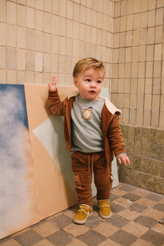 Riffle Amsterdam - corduroy cardigan Nyo - brown