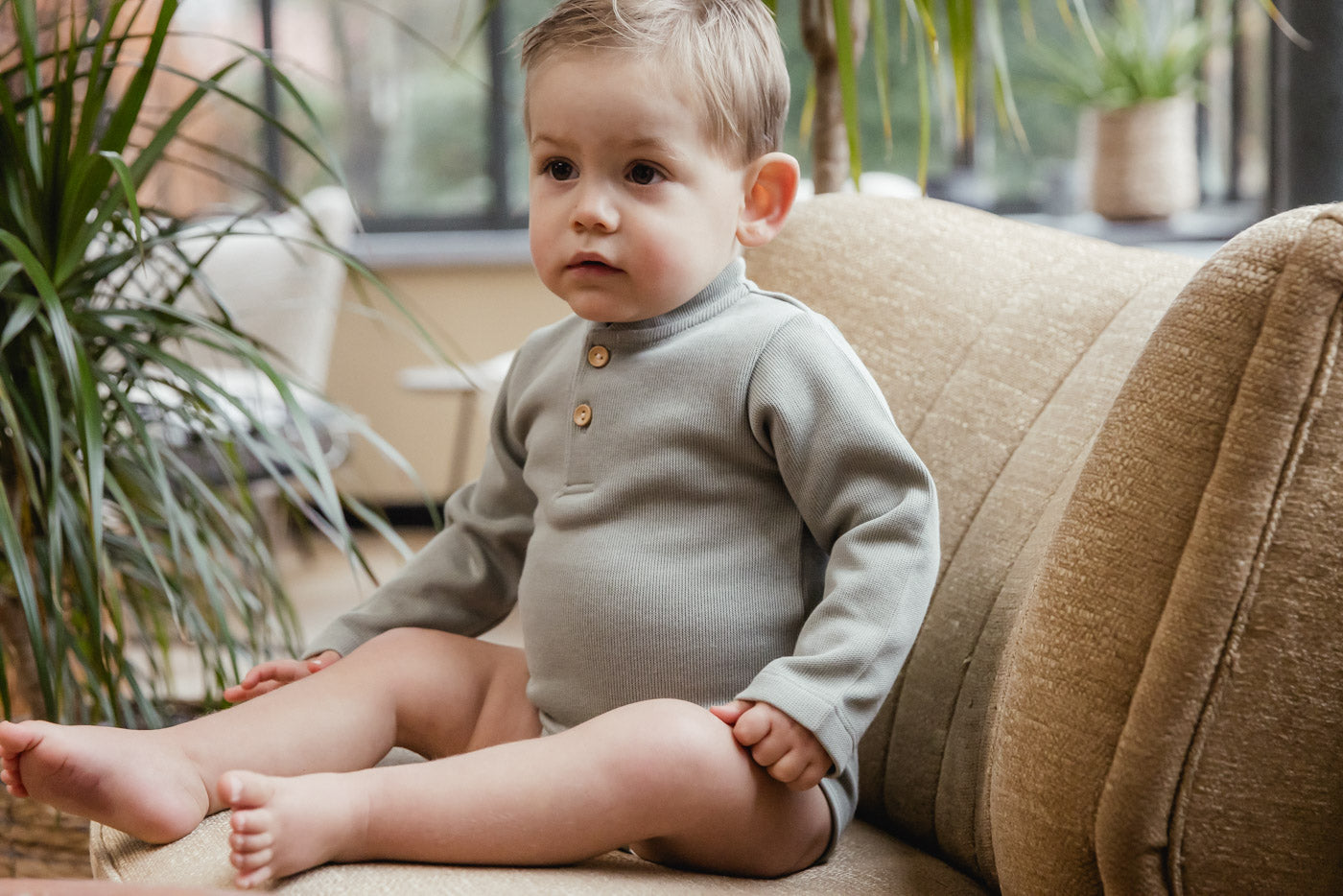 UAUA - romper with buttons - oceano