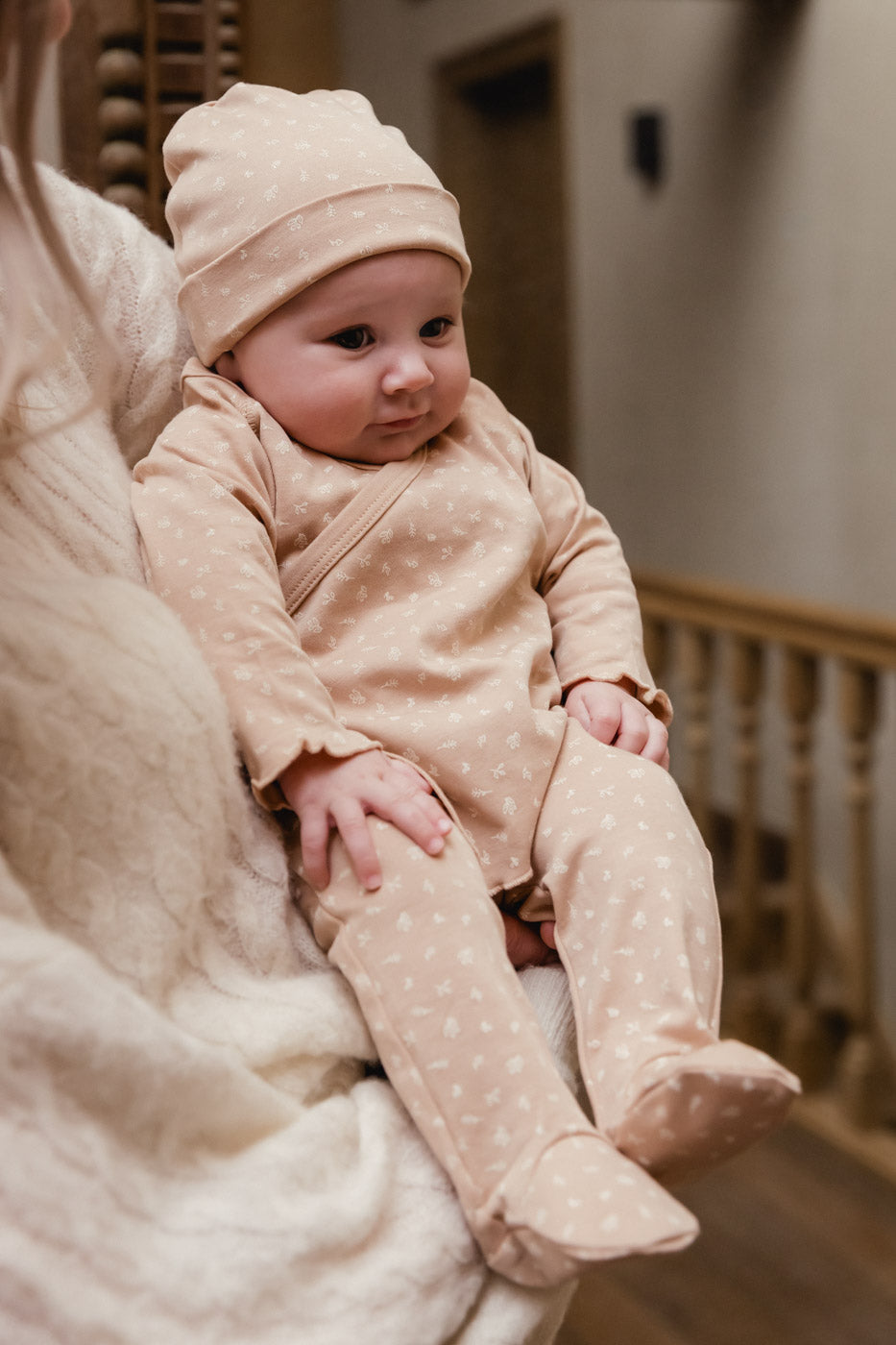 Newborn set ruffled - rosa floral