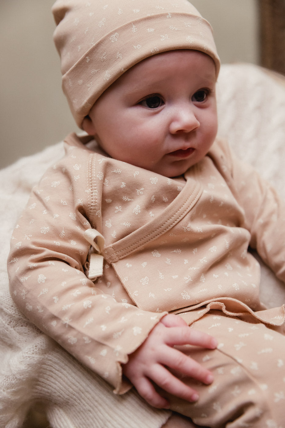 Newborn set ruffled - rosa floral
