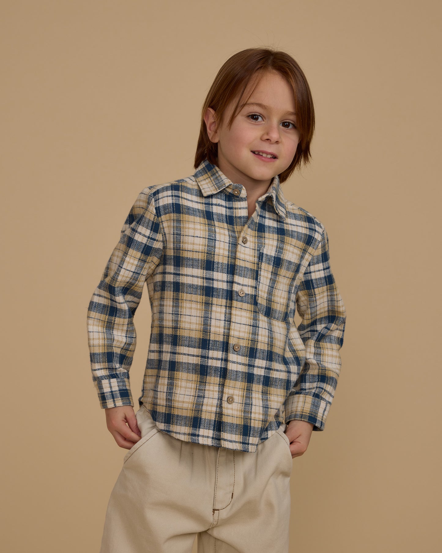 Blouse indigo plaid