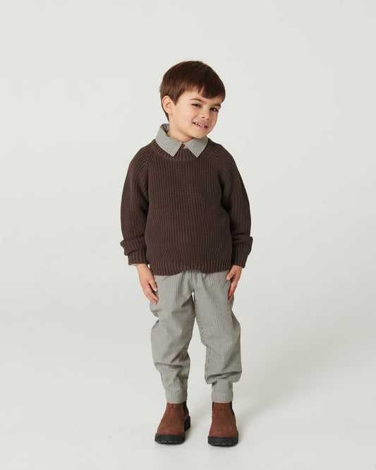 Copenhagen Colors - knitted classic rib jumper - brown