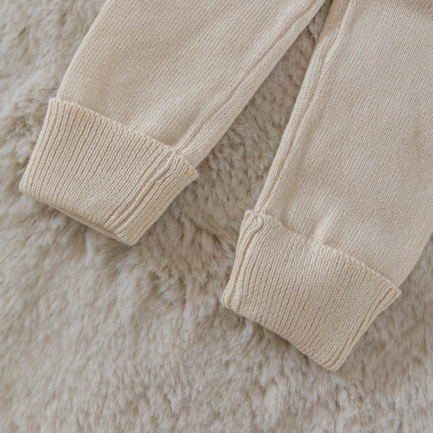 Dun gebreide legging - crème