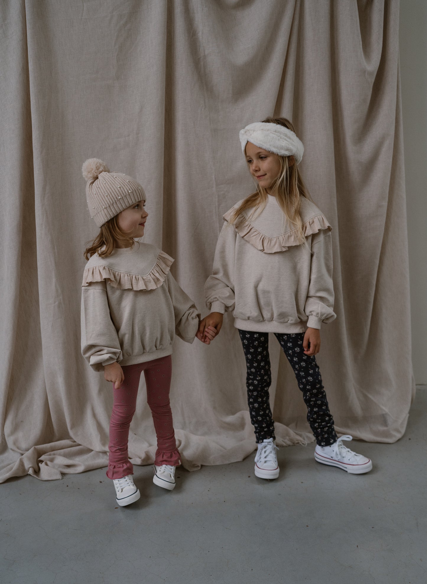 Navy Natural - sweater Keet - beige melange