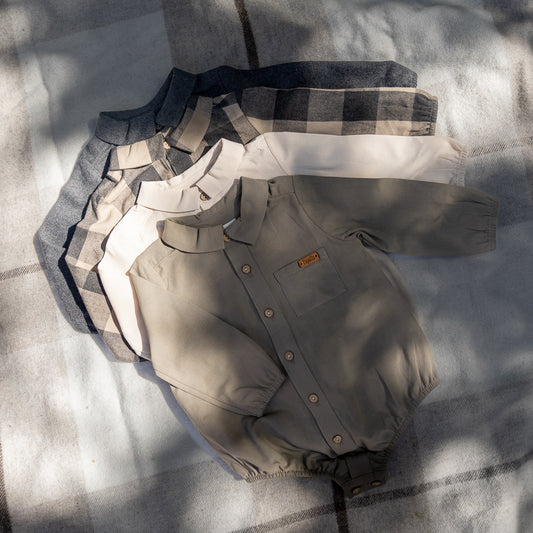 Overhemd romper - taupe