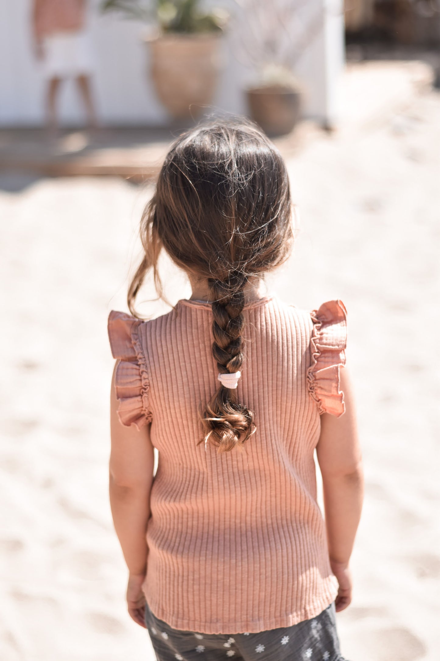 Ruffle shirt - terracotta