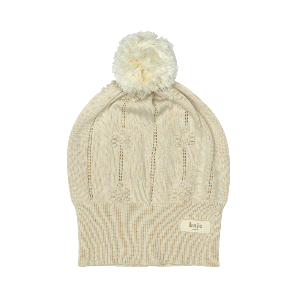 Jacquard knitted set scarf/hat Do - sand