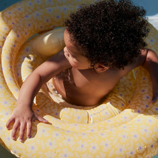 Swim Essentials - baby float Florish yellow - 0-1 jaar