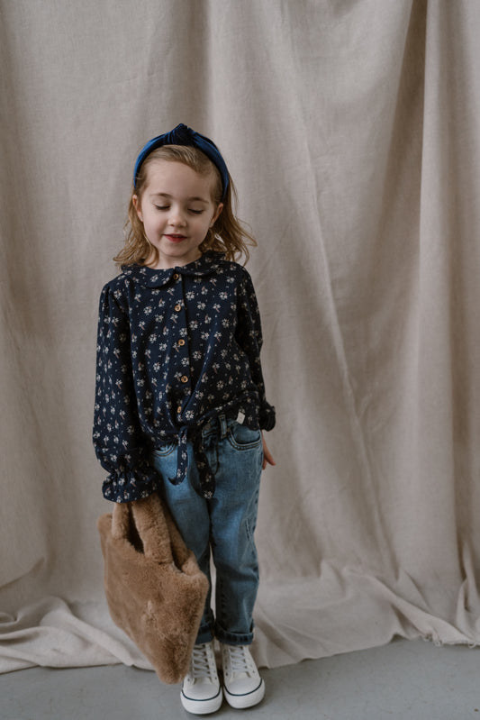 Navy Natural - blouse Faye navy winter flower