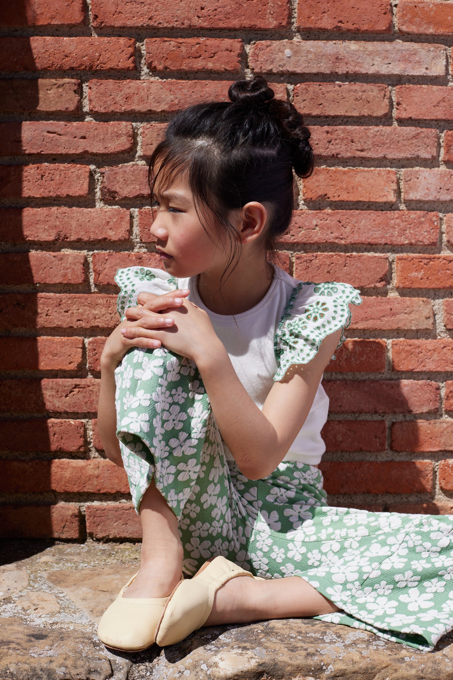 Flower pants Lorelei - green