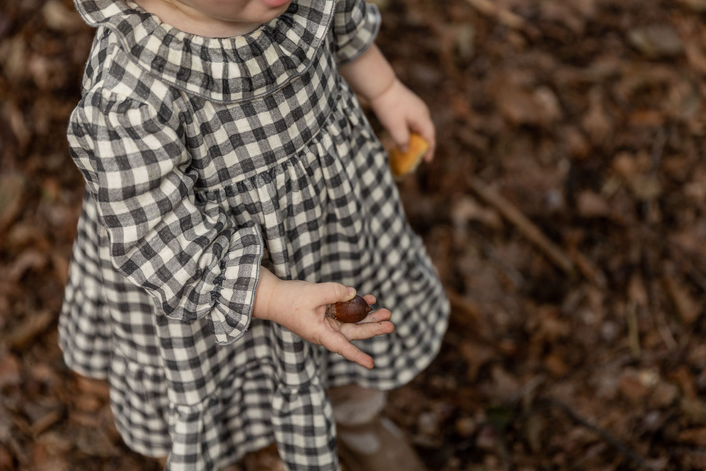 Gingham ruit jurk - grijs