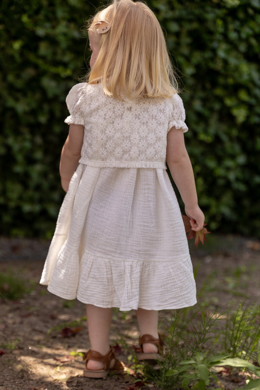 Monbebe - daisy cardigan - ivory white