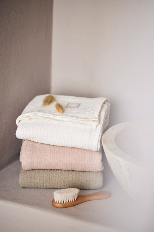 Hydrofiele doek wild rose & ivory - 4 stuks