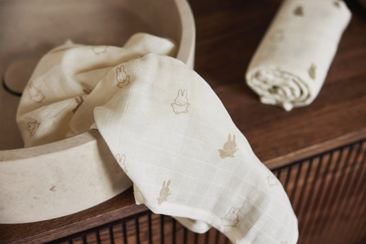 Hydrofiele doek Happy Miffy - nougat