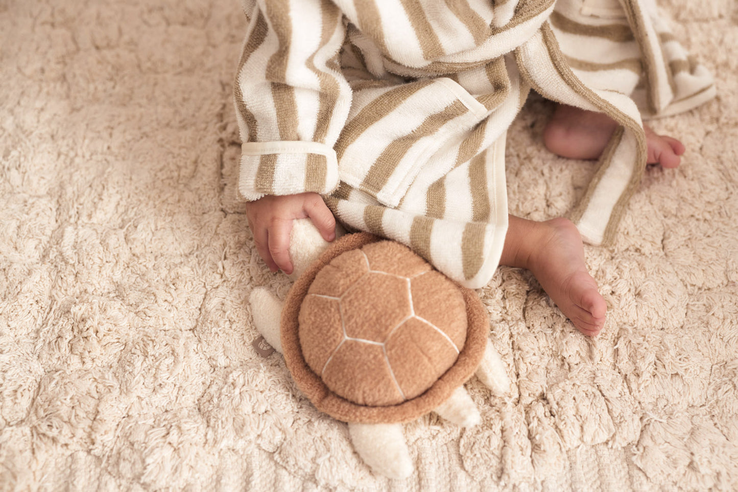 Badjas stripe terry - olive green