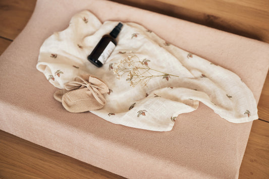 Aankleedkussenhoes badstof - wild rose